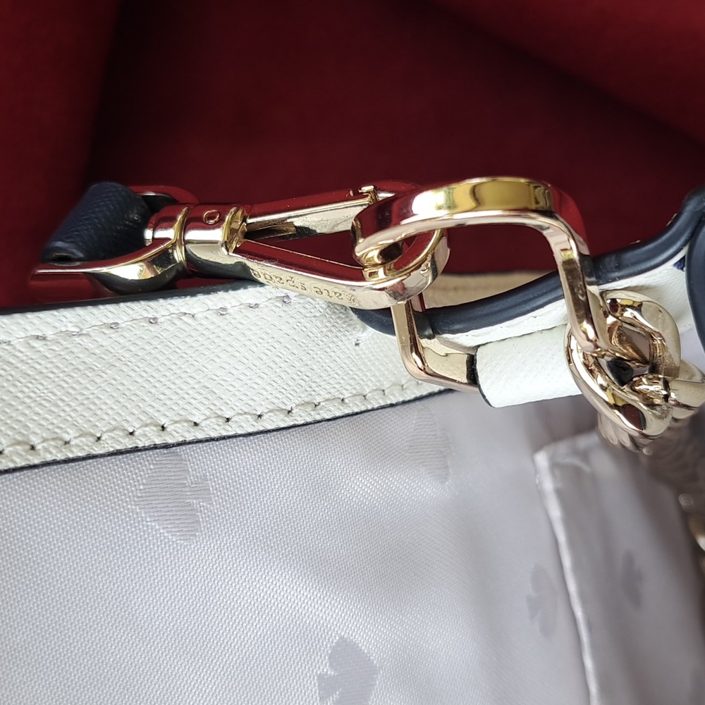 NEW Kate Spade Cameron Lavender /Navy and White Bag /Crossbody EC - Picture 14 of 16